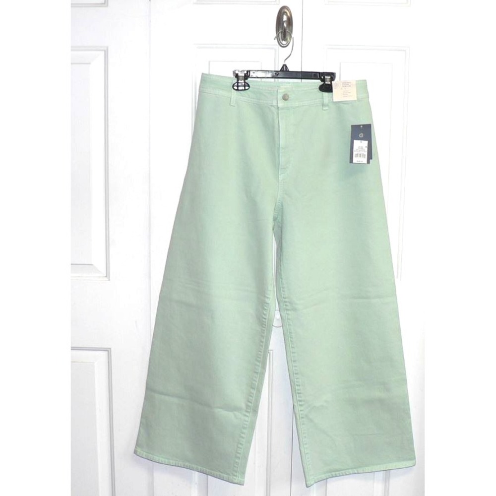 Universal Thread Women's High Rise Sailor Wide Leg Ankle Jeans in Green Size 12 - Picture 4 of 9